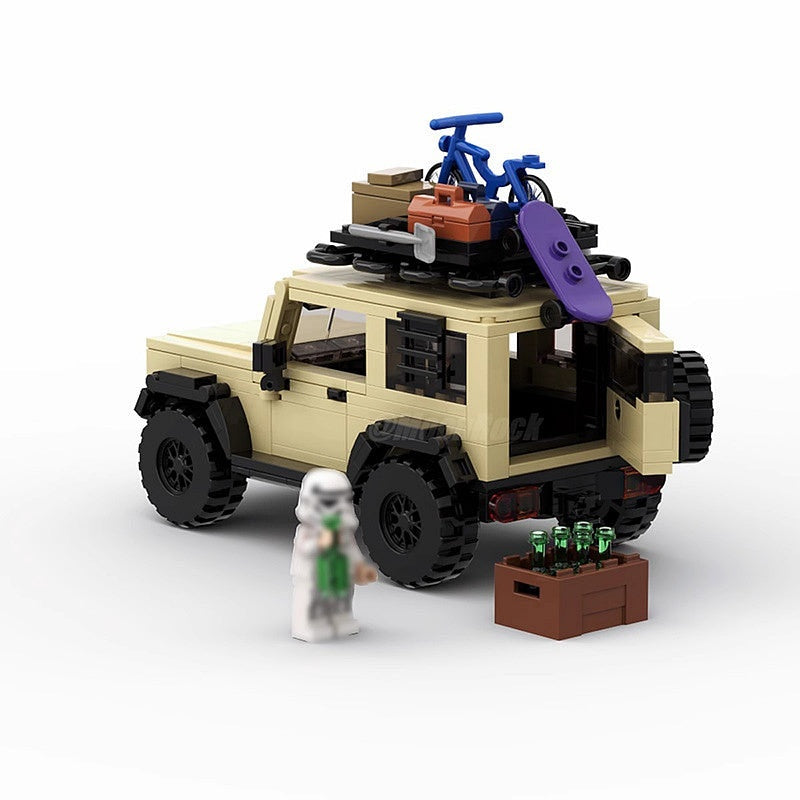 Tan Compact Off-Road Mini SUV MOC Building Kit | 4x4 Adventure Model - 3