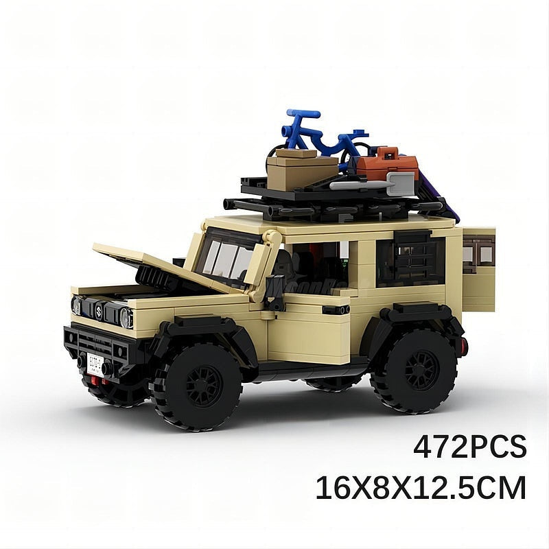 Tan Compact Off-Road Mini SUV MOC Building Kit | 4x4 Adventure Model - 5