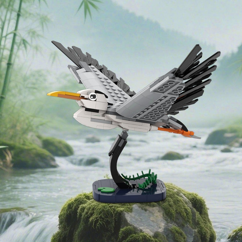 Tawny Owl Flying Bird MOC Building Kit Display Stand Poseable Wings - 2