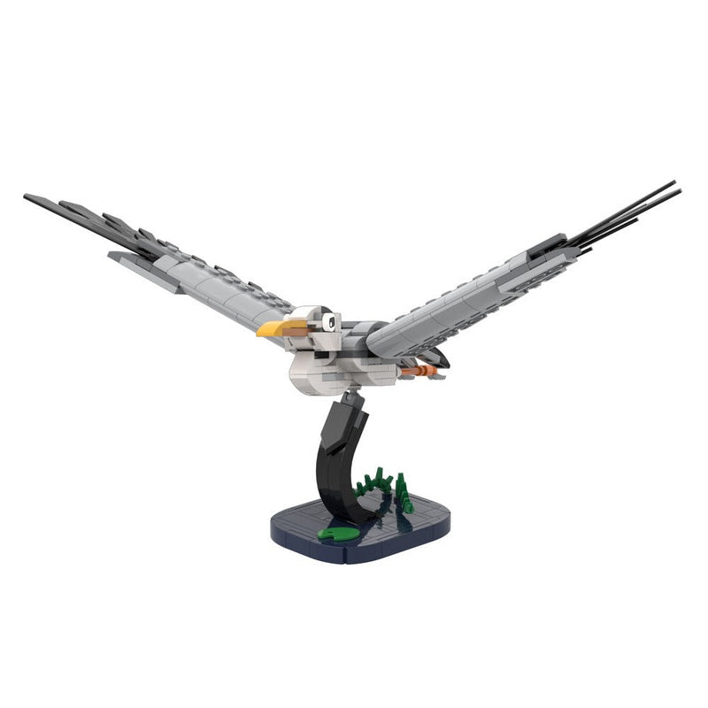 Tawny Owl Flying Bird MOC Building Kit Display Stand Poseable Wings - 4