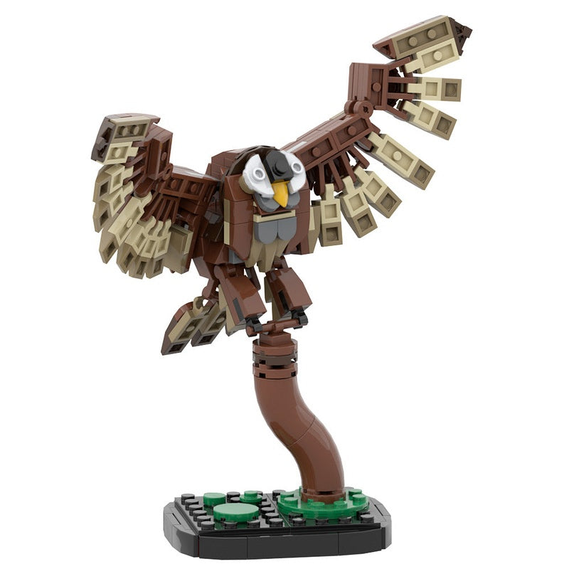 Tawny Owl MOC Building Kit | Landing Pose Bird Display Model - 1