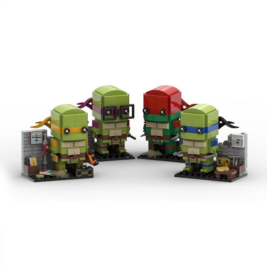 teenage mutant ninja turtles set of four brickheadz | moc-151457 - 1