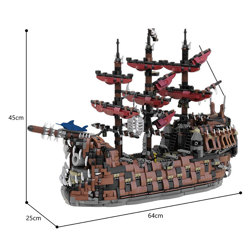 The Ruined King MOC Pirate Ship Building Kit | Fantasy Warship Model - 3
