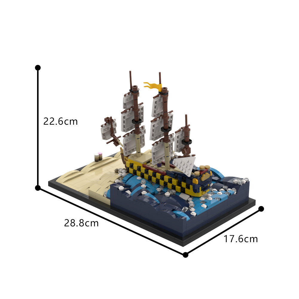 the unicorn breaches through the dunes | tintin | moc-184284 - 4