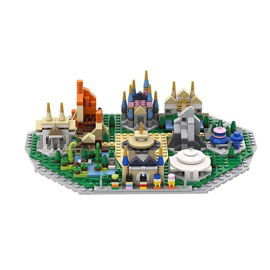 Theme Park World Skyline Building Kit | LEGO-Compatible MOC - 1