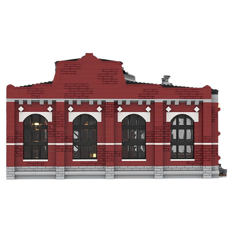 Three-Bay Railway Roundhouse Locomotive Depot MOC Building Kit - 4
