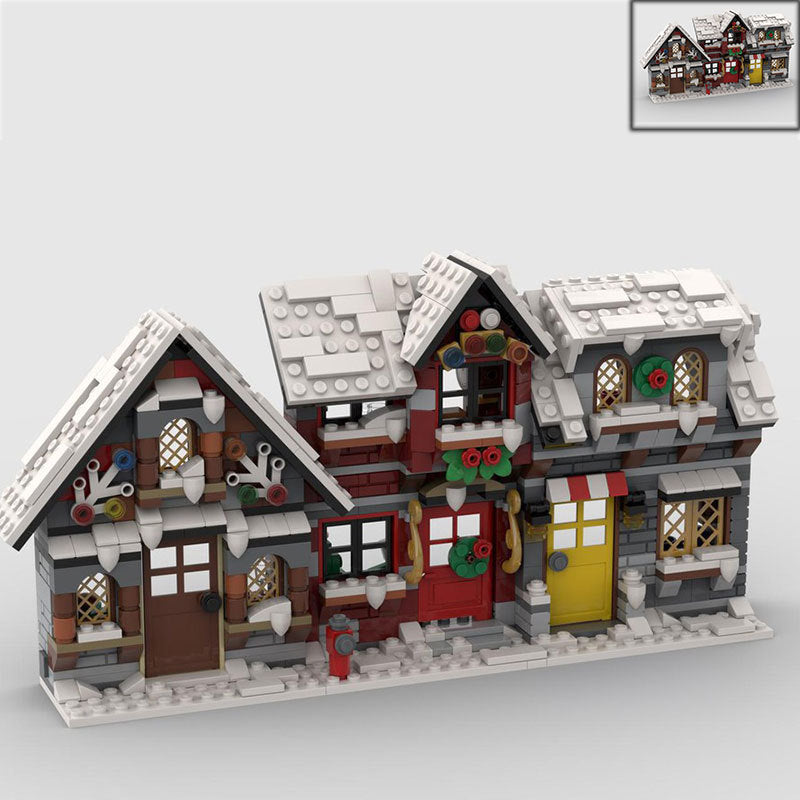 three little winter houses building set | moc-58700 - 4