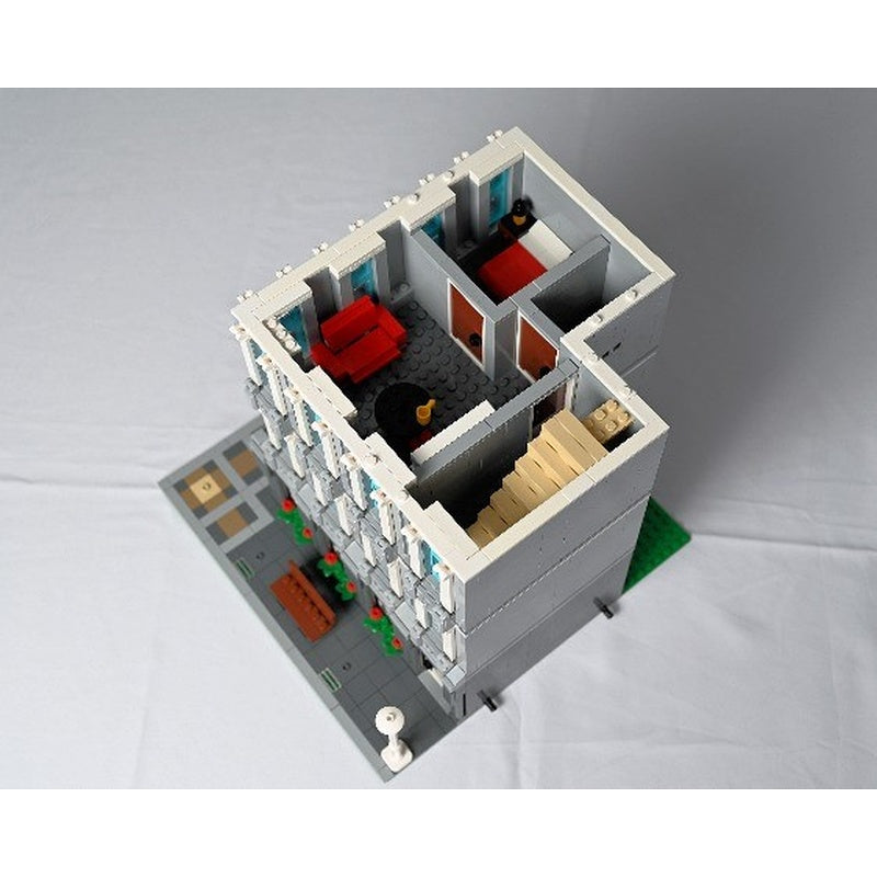 Three-Story Modular Corner Store & Apartment MOC Building Kit - 5