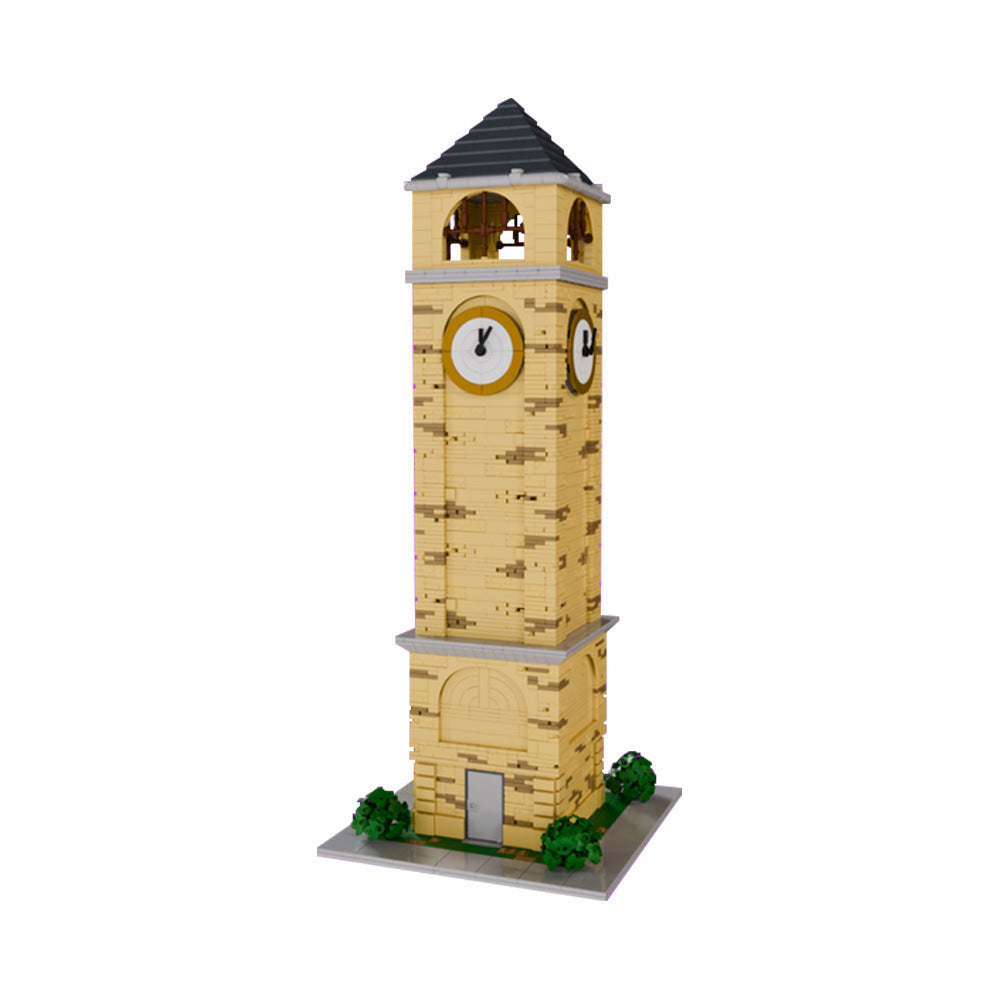 tilted towers clock tower building set | moc-200147 - 1
