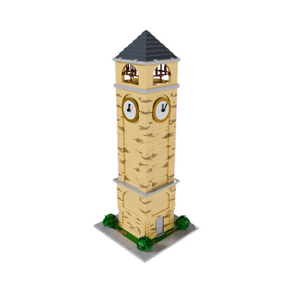 tilted towers clock tower building set | moc-200147 - 2