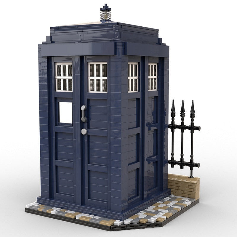 Time Travel Blue Box MOC Architecture Building Kit | Sci-Fi Display - 3