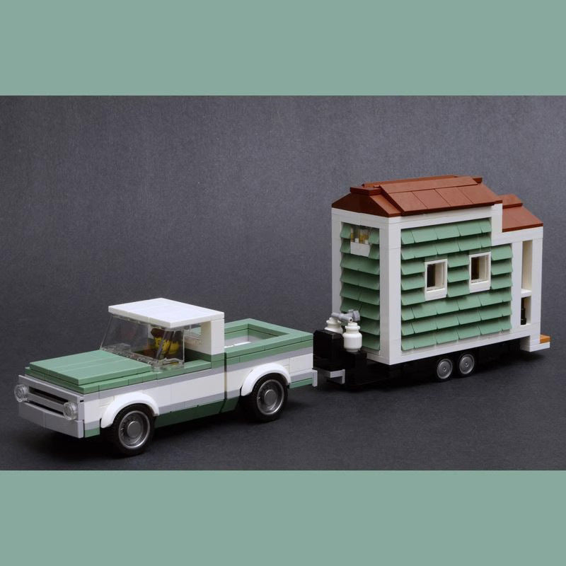 tiny house & chevrolet c10 building set | moc-22021 - 1