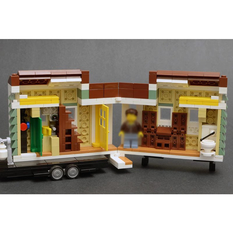 tiny house & chevrolet c10 building set | moc-22021 - 4