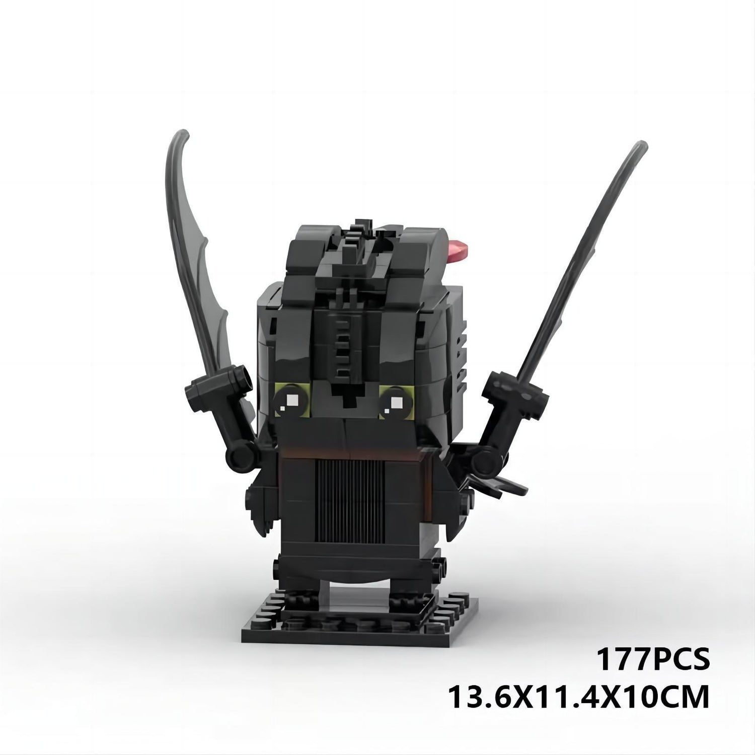 toothless moc brickheadz | how to train your dragon | moc-35890 - 3