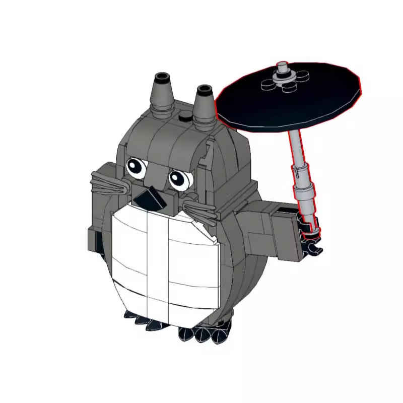 totoro family waiting at the bus stop building set | moc-138535 - 4