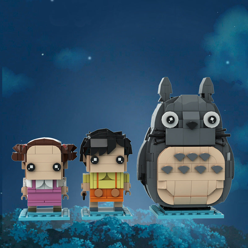 totoro, satsuki & mei - studio ghibli brickheadz | moc-123532 - 1
