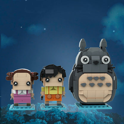 totoro, satsuki & mei - studio ghibli brickheadz | moc-123532 - 1