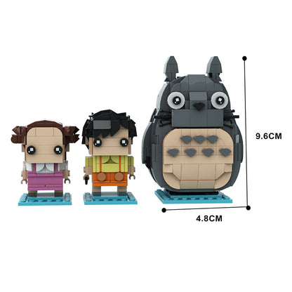 totoro, satsuki & mei - studio ghibli brickheadz | moc-123532 - 4