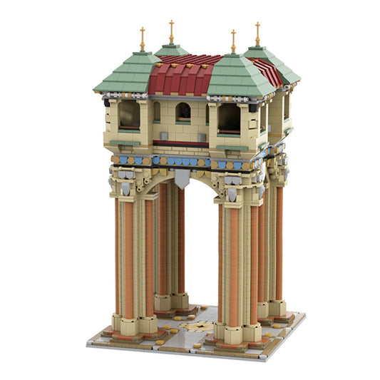 Tower on Four Pillars Building Kit | LEGO-Compatible MOC - 1