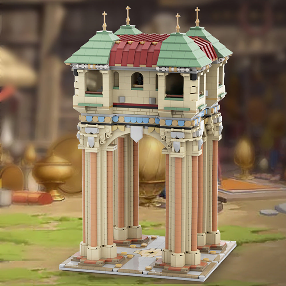 Tower on Four Pillars Building Kit | LEGO-Compatible MOC - 2