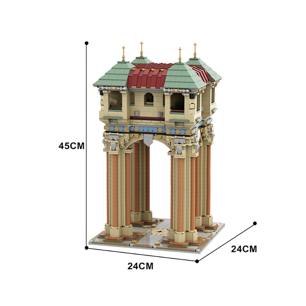 Tower on Four Pillars Building Kit | LEGO-Compatible MOC - 4