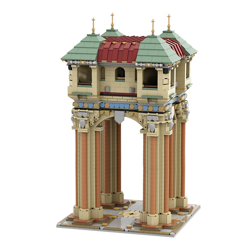 Tower on Four Pillars MOC Architecture Building Kit - 1