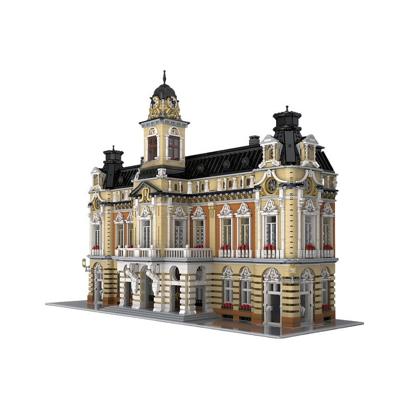 Town Hall MOC Building Kit | City Civic Architecture Model - 4