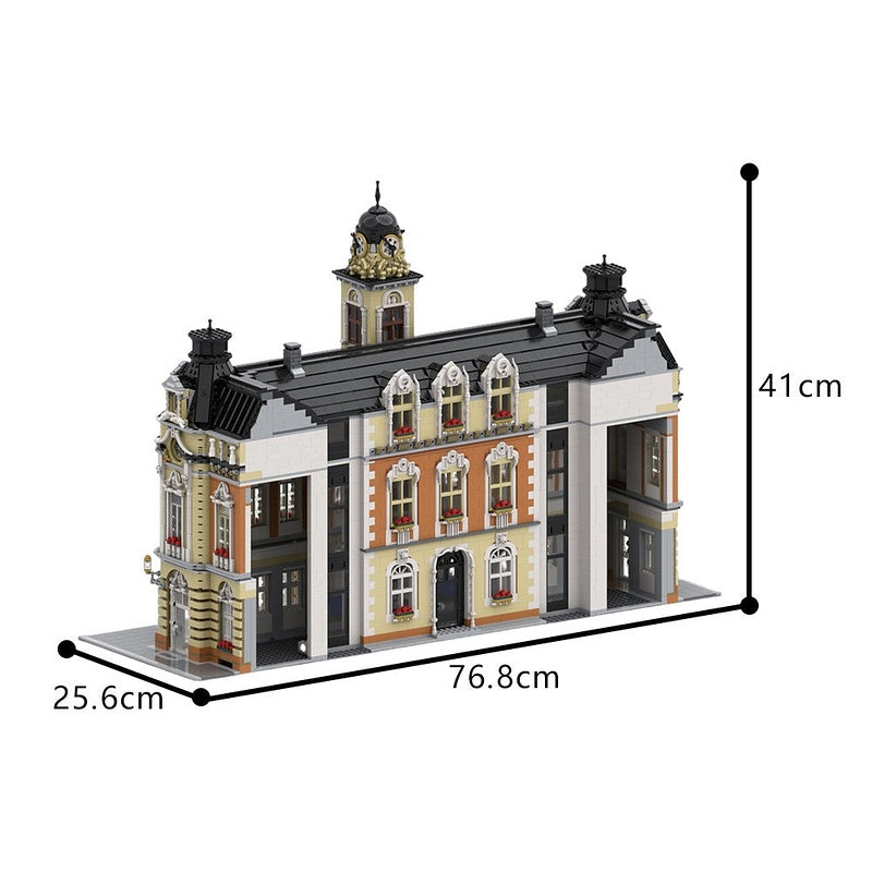 Town Hall MOC Building Kit | City Civic Architecture Model - 5