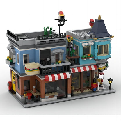 Toy Shop & Deli MOC Compact Modular Street Building Kit - 2