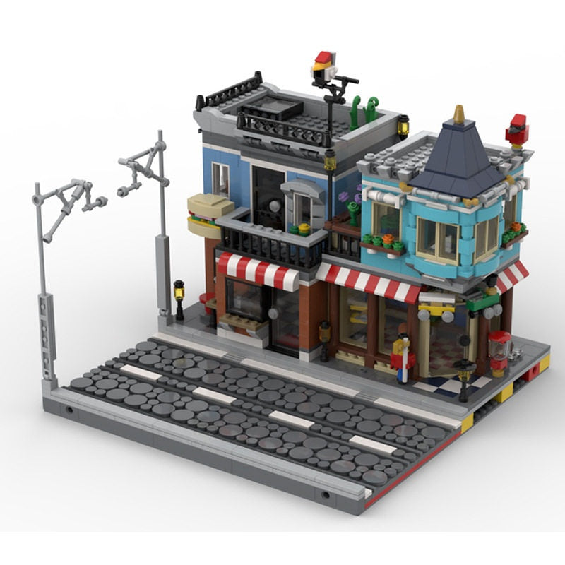 Toy Shop & Deli MOC Compact Modular Street Building Kit - 4