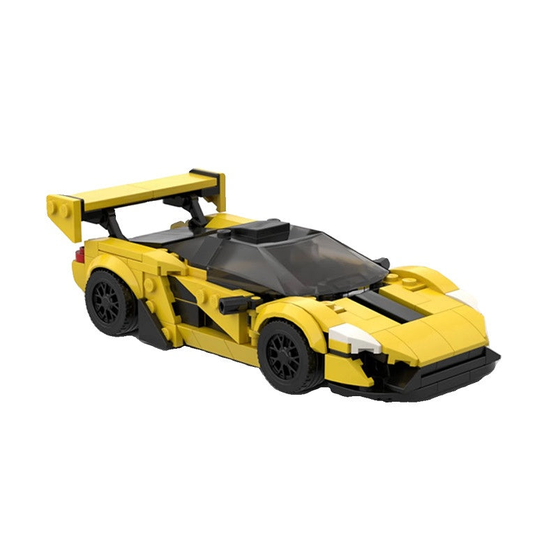 Track Hybrid Hypercar 8-Stud Wide Yellow Racing Car Building Kit | Compatible MOC - 2