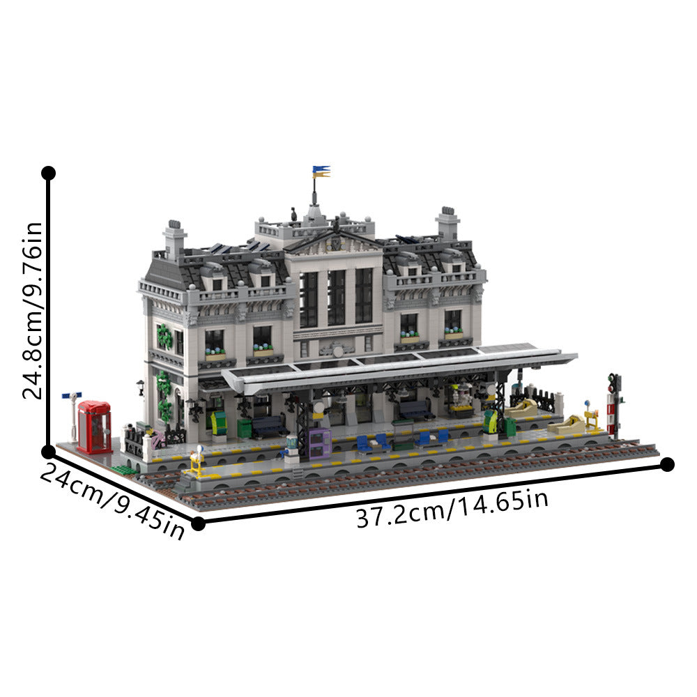 Train Station Building Kit | LEGO-Compatible MOC - 6
