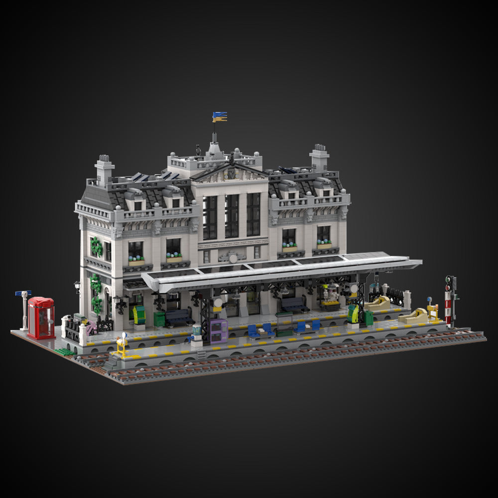train station building set | moc-217470 - 2