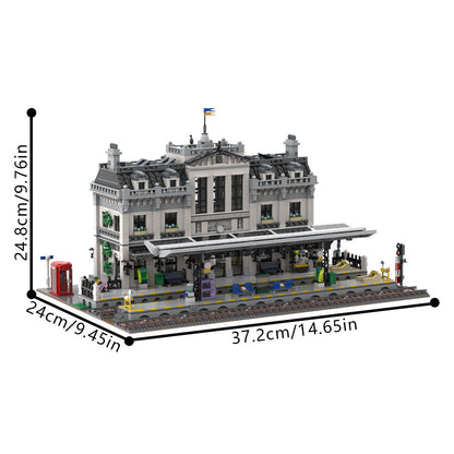 train station building set | moc-217470 - 4