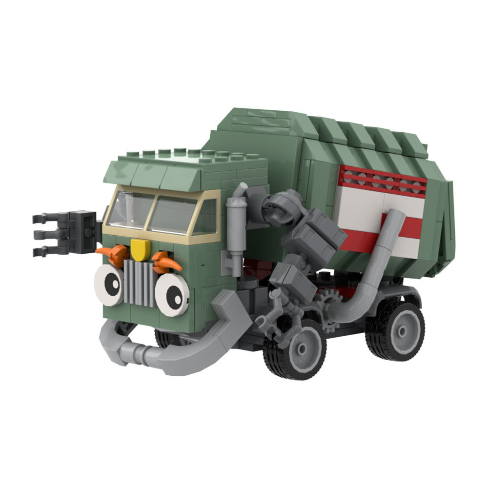 trash truck building set | lego compatible - 5