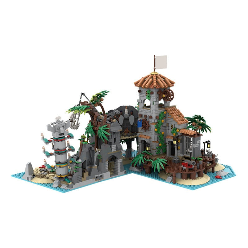 Treasure Island Pirate MOC Building Kit | Adventure Island Diorama - 2