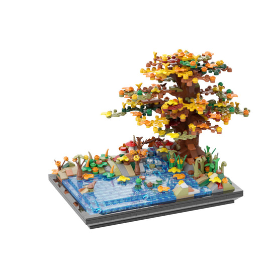 tree on a lake autumn building kit | moc-55872 - 1