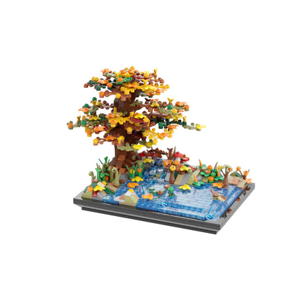 tree on a lake autumn building kit | moc-55872 - 3