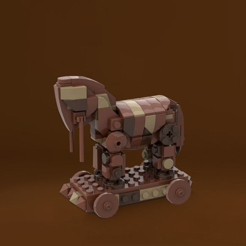 Trojan Horse MOC Building Kit | Ancient Siege Architecture Model - 2