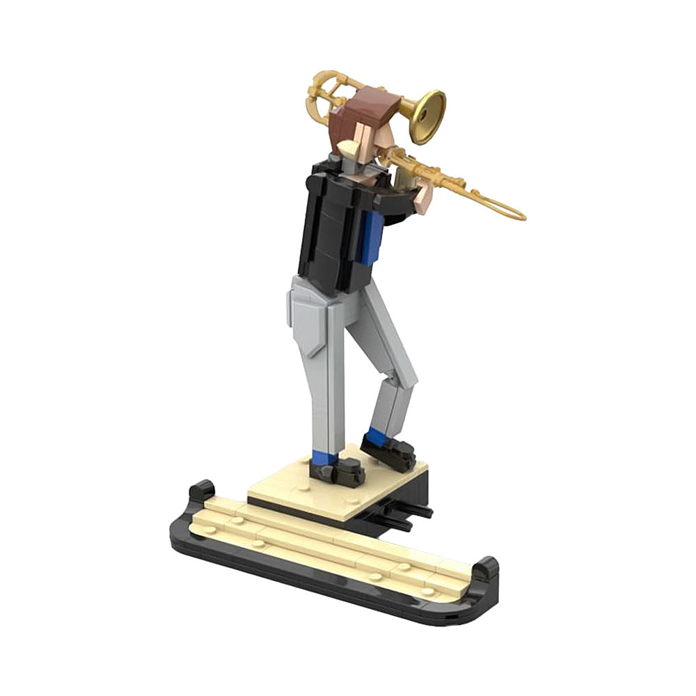 Trombone Player Building Kit | Jazz Quartet Addition | LEGO-Compatible MOC - 1
