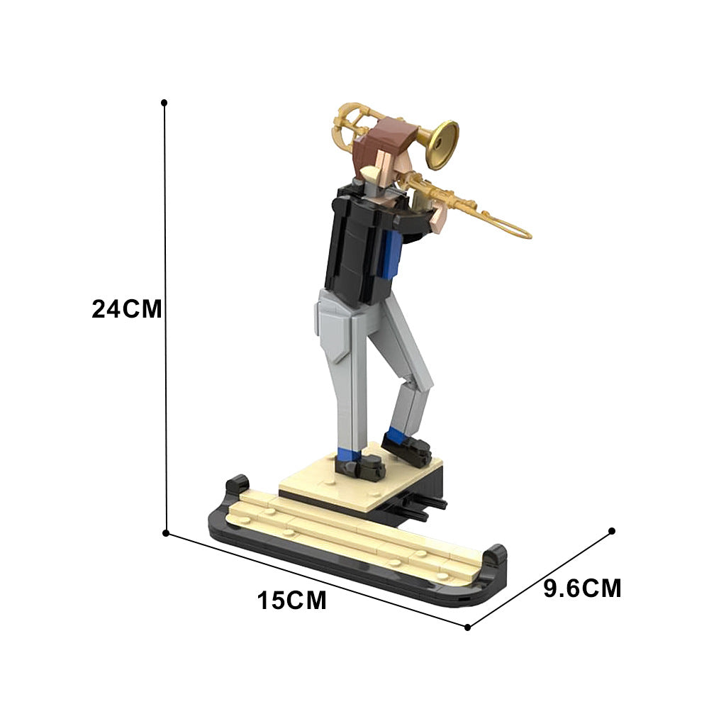 Trombone Player Building Kit | Jazz Quartet Addition | LEGO-Compatible MOC - 3