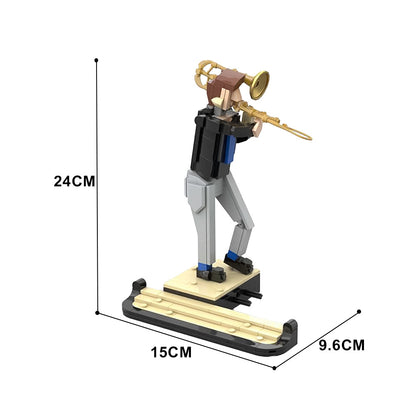 trombone player building set | jazz quartet addition | moc-162342 - 3