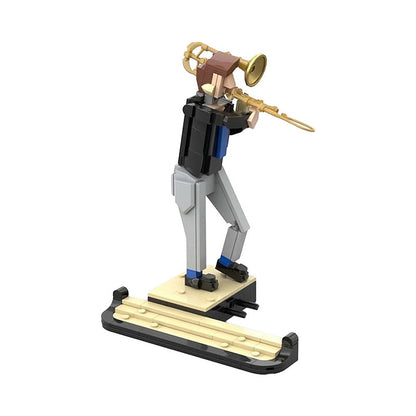 Trombone Player MOC Building Kit | Jazz Musician Display Figure - 1