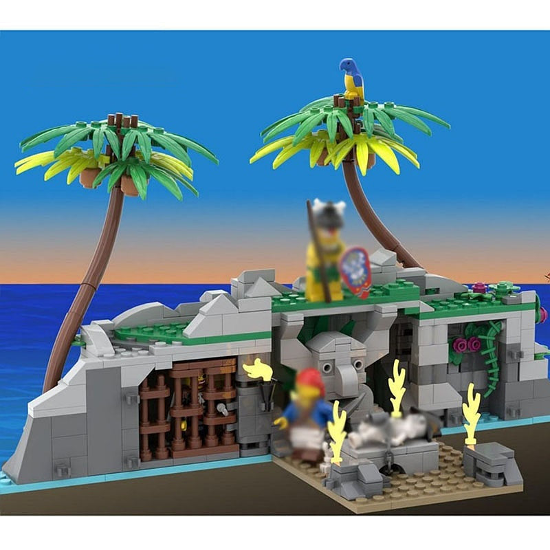 Tropical Tapu Island Pirate MOC Building Kit | Custom Island Diorama - 2