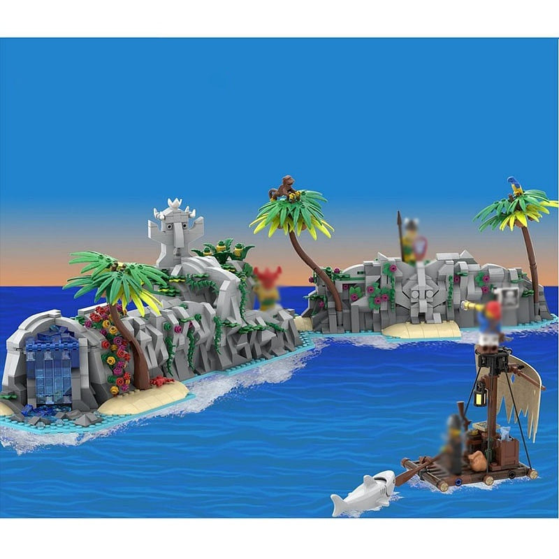 Tropical Tapu Island Pirate MOC Building Kit | Custom Island Diorama - 4