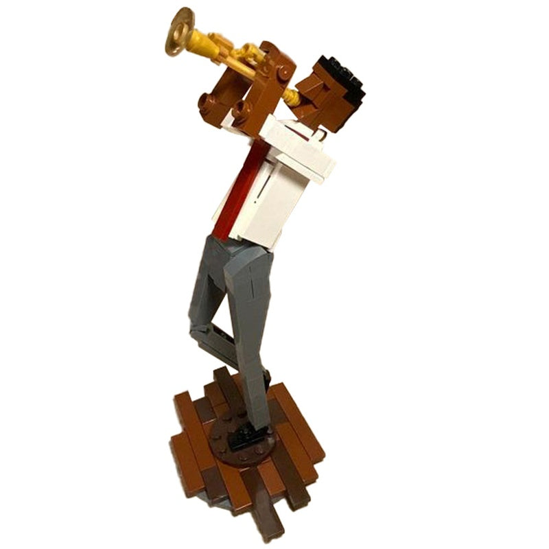 Trumpet Player Musician Figure MOC Building Kit | Music Display - 1