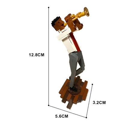Trumpet Player Musician Figure MOC Building Kit | Music Display - 3
