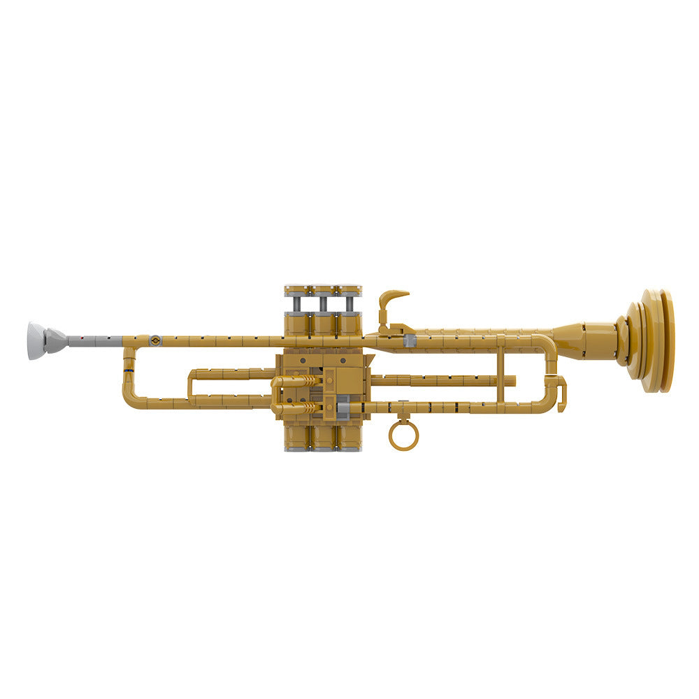 trumpet with working pistons building set | lego compatible - 6