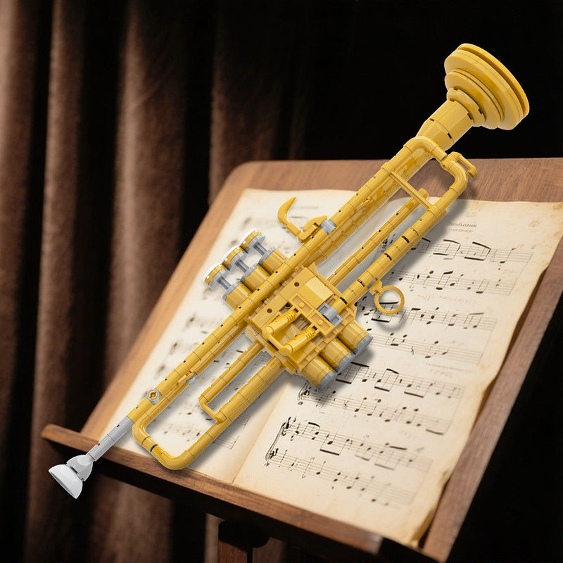 Trumpet With Working Pistons MOC Building Kit | Musical Instrument Model - 2
