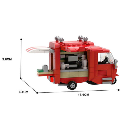 Tuk-Tuk Coffee Truck MOC Building Kit | Mobile Cafe Vehicle Model - 4